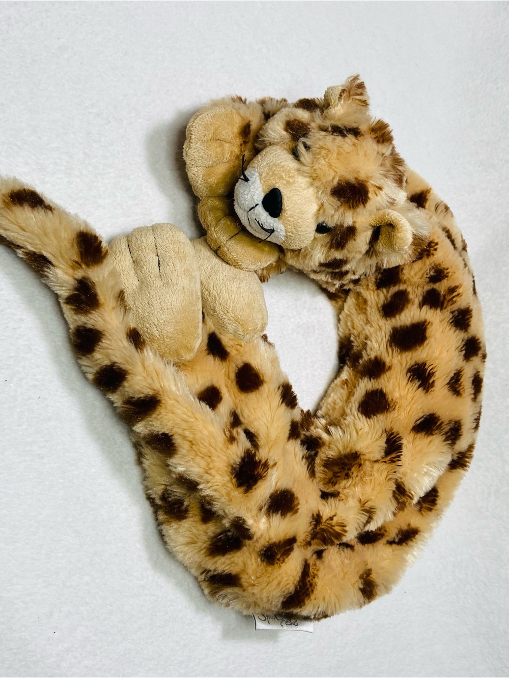 13” SpaComfort Weighted Sensory Leopard Heatable Soothing Neck Pillow Plush